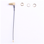 IPEX轉SMA鍍金彎頭，外螺內孔，RG1.13黑色線材，L=100mm，可定制線長——KH-IPEX-SMA-W-100
