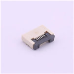 FPC/FFC排線插座 間距0.5mm,H2.0, 6PIN貼片翻蓋式排線座子 >KH-FG0.5-H2.0-6PIN