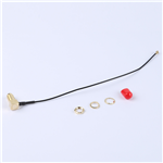 轉(zhuǎn)接線 IPEX轉(zhuǎn)SMA鍍金彎頭 外螺內(nèi)孔 RG1.13黑色線材——KH-IPEX-SMA-W-160