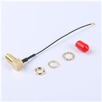 轉接線 11牙SMA彎母頭轉四代IPEX RG081黑色線——KH-SMAKW-IPEX4-RG0.81-B80