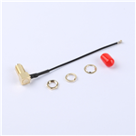轉(zhuǎn)接線 11牙SMA彎母頭轉(zhuǎn)四代IPEX RG137黑色線——KH-SMAKW-IPEX4-RG1.37-B80