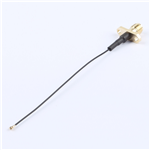 轉(zhuǎn)接線 雙孔法蘭SMA母頭轉(zhuǎn)四代IPEX RG0.81黑線——KH-FL2SMAK-IPEX4-RG0.81-B90