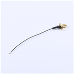 轉(zhuǎn)接線 雙孔法蘭SMA母頭轉(zhuǎn)四代IPEX RG0.81黑線——KH-FL2SMAK-IPEX4-RG0.81-B100