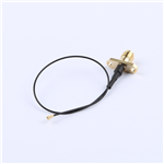 轉(zhuǎn)接線 雙孔法蘭SMA母頭轉(zhuǎn)四代IPEX RG0.81黑線——KH-FL2SMAK-IPEX4-RG0.81-B160