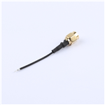 SMA公頭公針轉剝線2-2-1，RG1.37黑色線，線長50mm——KH-SMAJ-221-RG1.37-B50