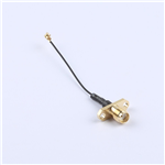 轉接線 雙孔法蘭SMA母頭轉一代IPEX RG0.81黑線——KH-FL2SMAK-IPEX-RG0.81-B60