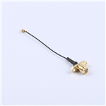 轉接線 雙孔法蘭SMA母頭轉一代IPEX RG0.81黑線——KH-FL2SMAK-IPEX-RG0.81-B70