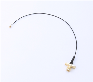轉接線 雙孔法蘭SMA母頭轉一代IPEX RG0.81黑線——KH-FL2SMAK-IPEX-RG0.81-B180
